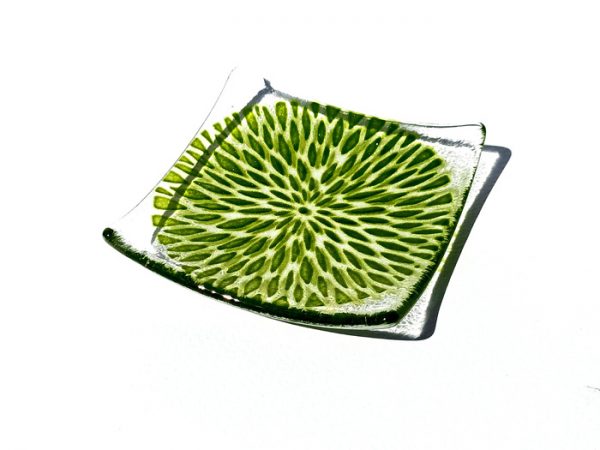 Fused glass trinket dish - Petal