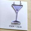 Greeting card with cocktail glass decoration